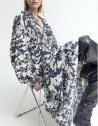Bohemian Printed Loose Long-Sleeve Dress