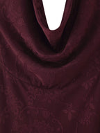 Women's Spring Summer Women Sexy Backless Silk Satin Texture Jacquard Halter Length Dress