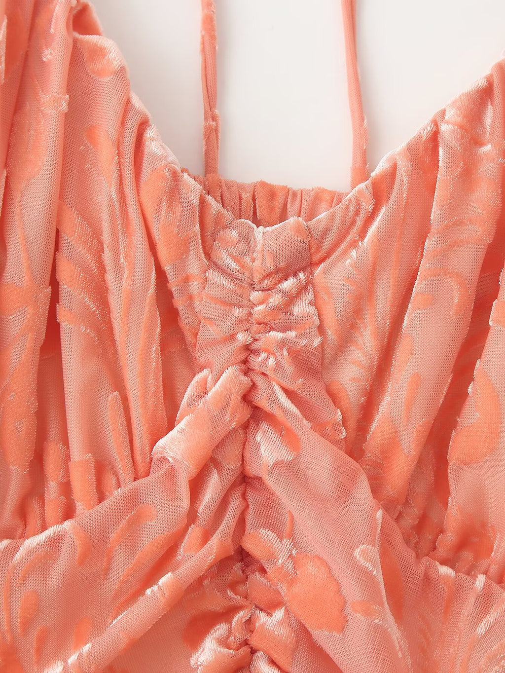 Lace-Up Burning Floral Stitched Backless Dress