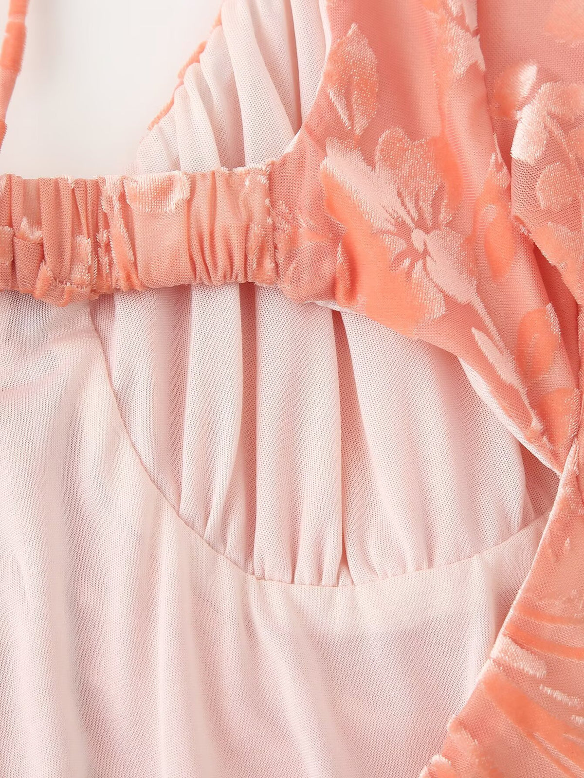 Lace-Up Burning Floral Stitched Backless Dress