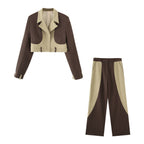 Women's Spring Workwear Trendy Cool Contrast Color Blazer Contrast