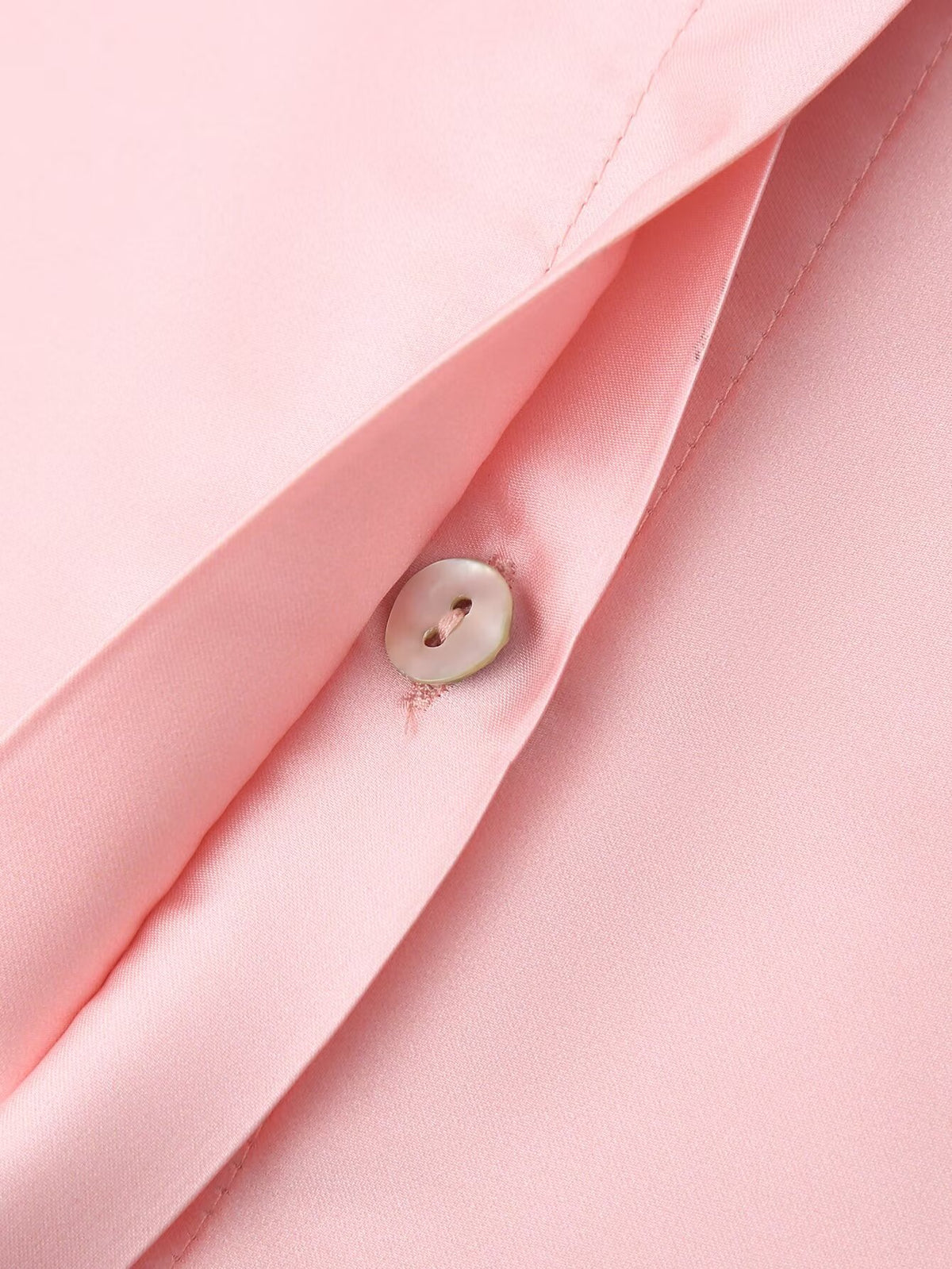 Women's French Floral Printed Silk Satin Textured Shirt