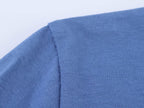 Women’s Blue Color Block Graphic Short Sleeve Top