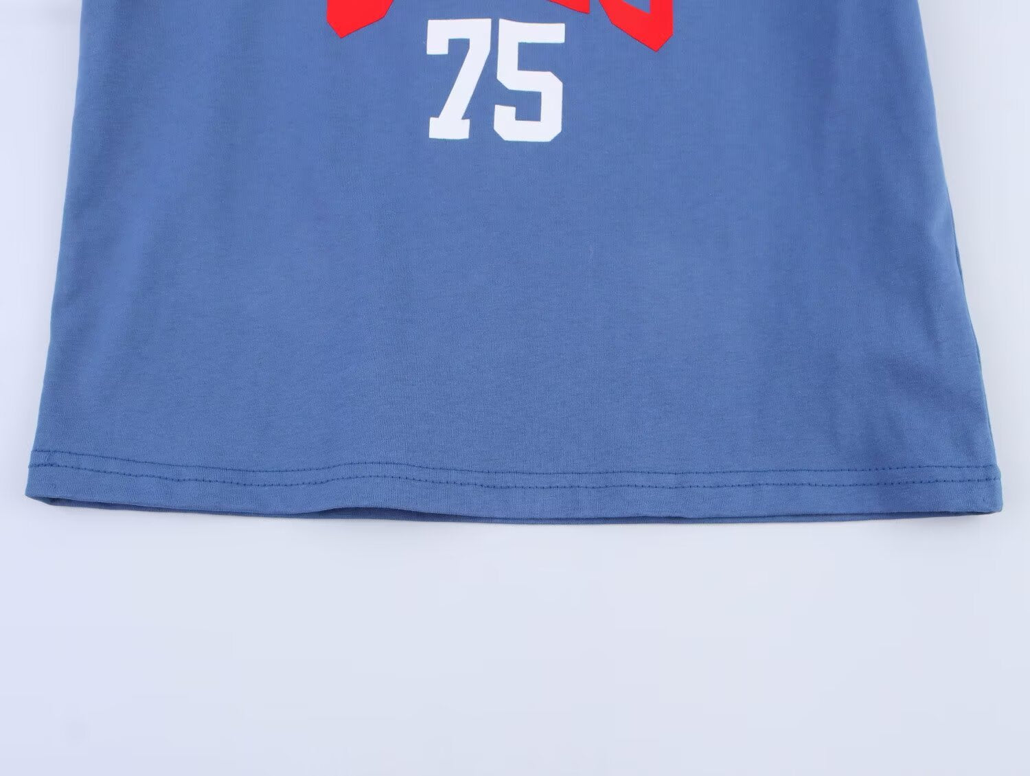 Women’s Blue Color Block Graphic Short Sleeve Top