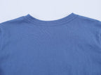 Women’s Blue Color Block Graphic Short Sleeve Top
