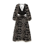 Spring Summer Open Design Embroidery Dress