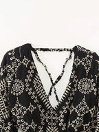 Spring Summer Open Design Embroidery Dress