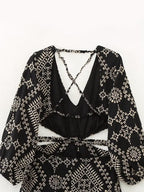 Spring Summer Open Design Embroidery Dress