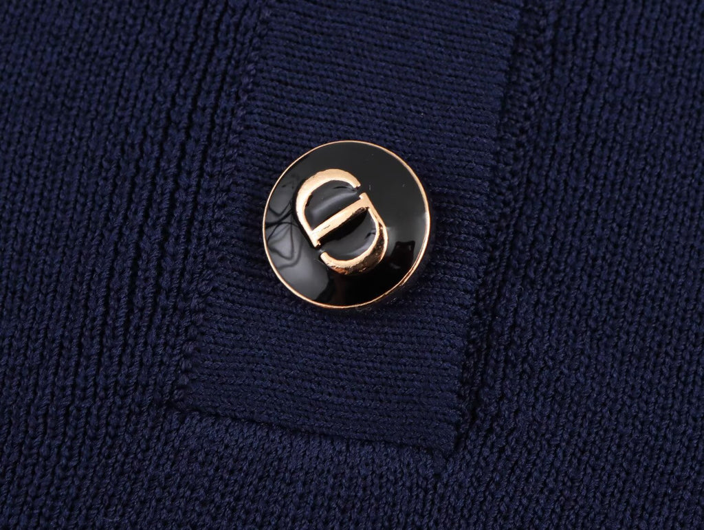 Women's Spring Women Clothing All Match Casual Embroidered Polo Shirt Collar Sweater