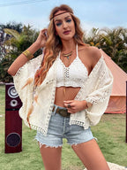 Women Loose Hollowed Lace Cardigan With Sun Protection Shirt Thin top