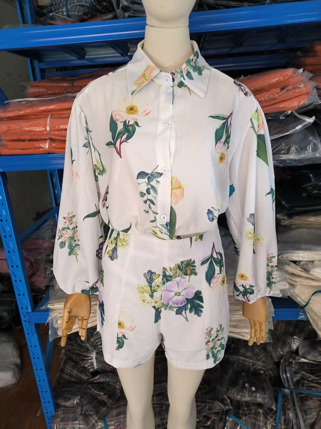 Women's High Waist Shorts Shirt Print Casual