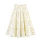 Tiered High-Waist Midi Skirt