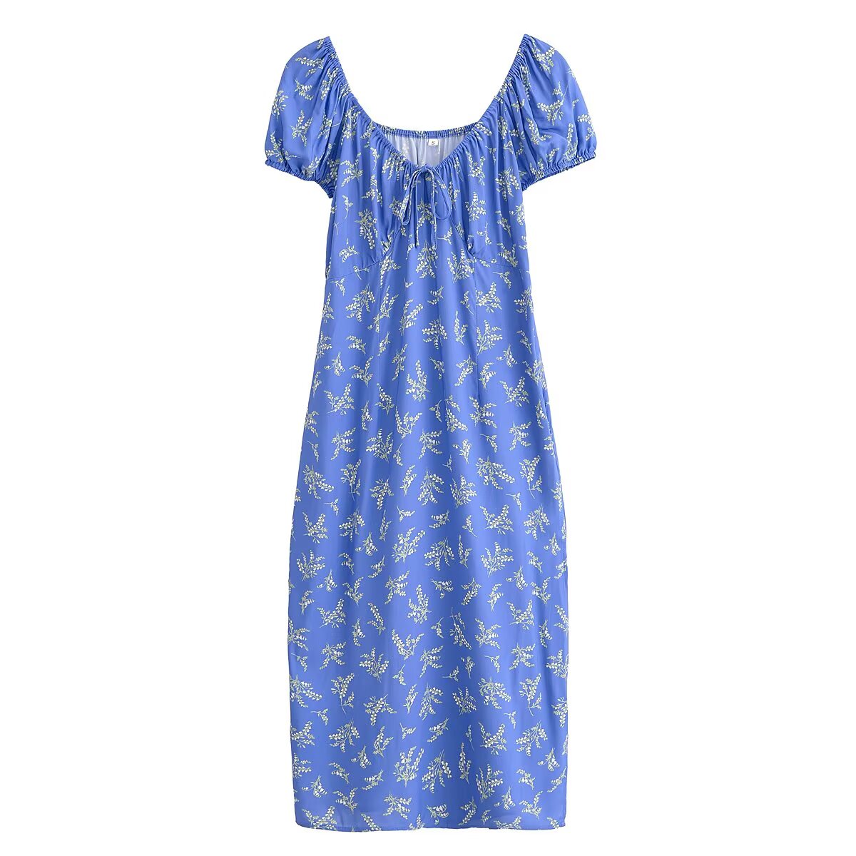 Women's Floral Ruffle V-Neck Split Dress