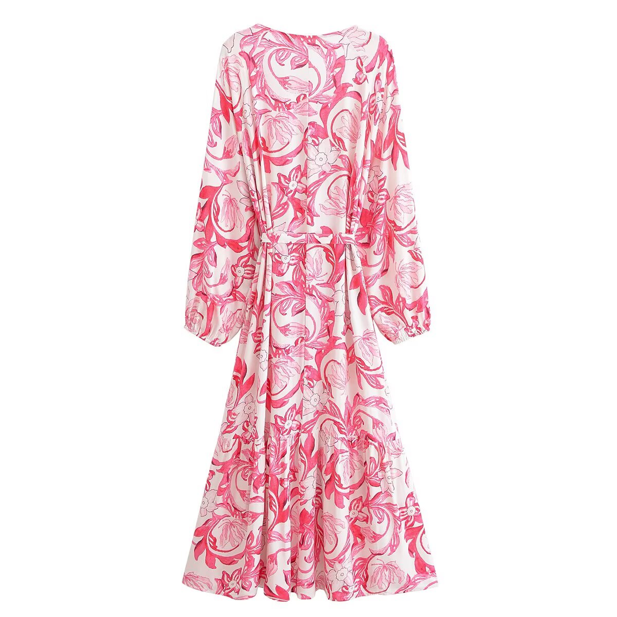 Floral Print Bohemian Belted Dress