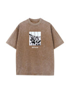 Women's Cotton Print Short Sleeve T Shirt Summer Retro Distressed Short Sleeved Shirt Printed Short Sleeved Women