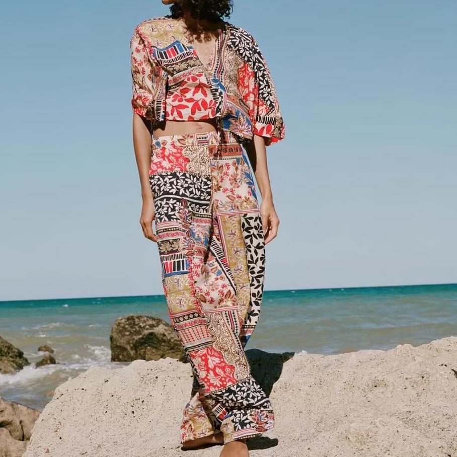 Women's Summer Vacation Printing Two Piece Sets