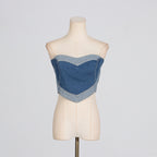 Women’s Blue Denim Sweetheart Tube Top