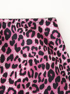 Women's Spring Summer Elegant Silk Satin Texture Leopard Print Skirt