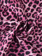 Women's Spring Summer Elegant Silk Satin Texture Leopard Print Skirt