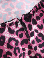Women's Spring Summer Elegant Silk Satin Texture Leopard Print Skirt