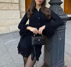 Women's Spring Tassel Hollow Out Coordinated Two-Piece Set