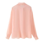 Women's Polo Collar Front Raised Lace Shirt