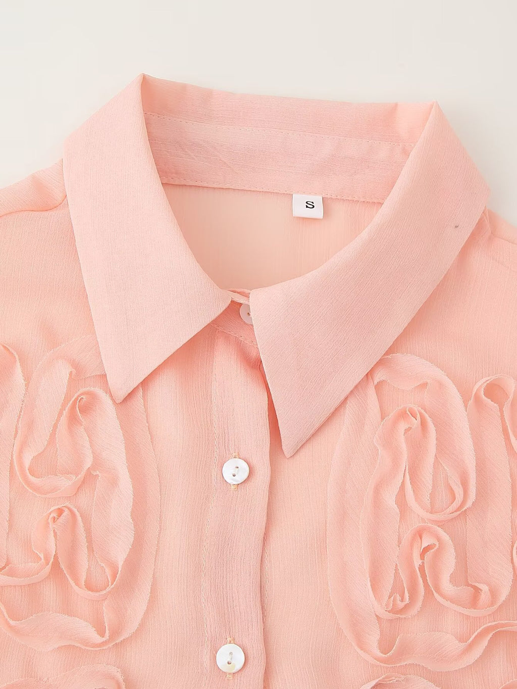 Women's Polo Collar Front Raised Lace Shirt