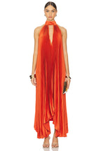 Women's Summer Loose Casual Pleated Backless Lace Up Dress