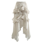 Women's Spring Summer Blingbling Elastic Waist Fluffy Tiered Skirt