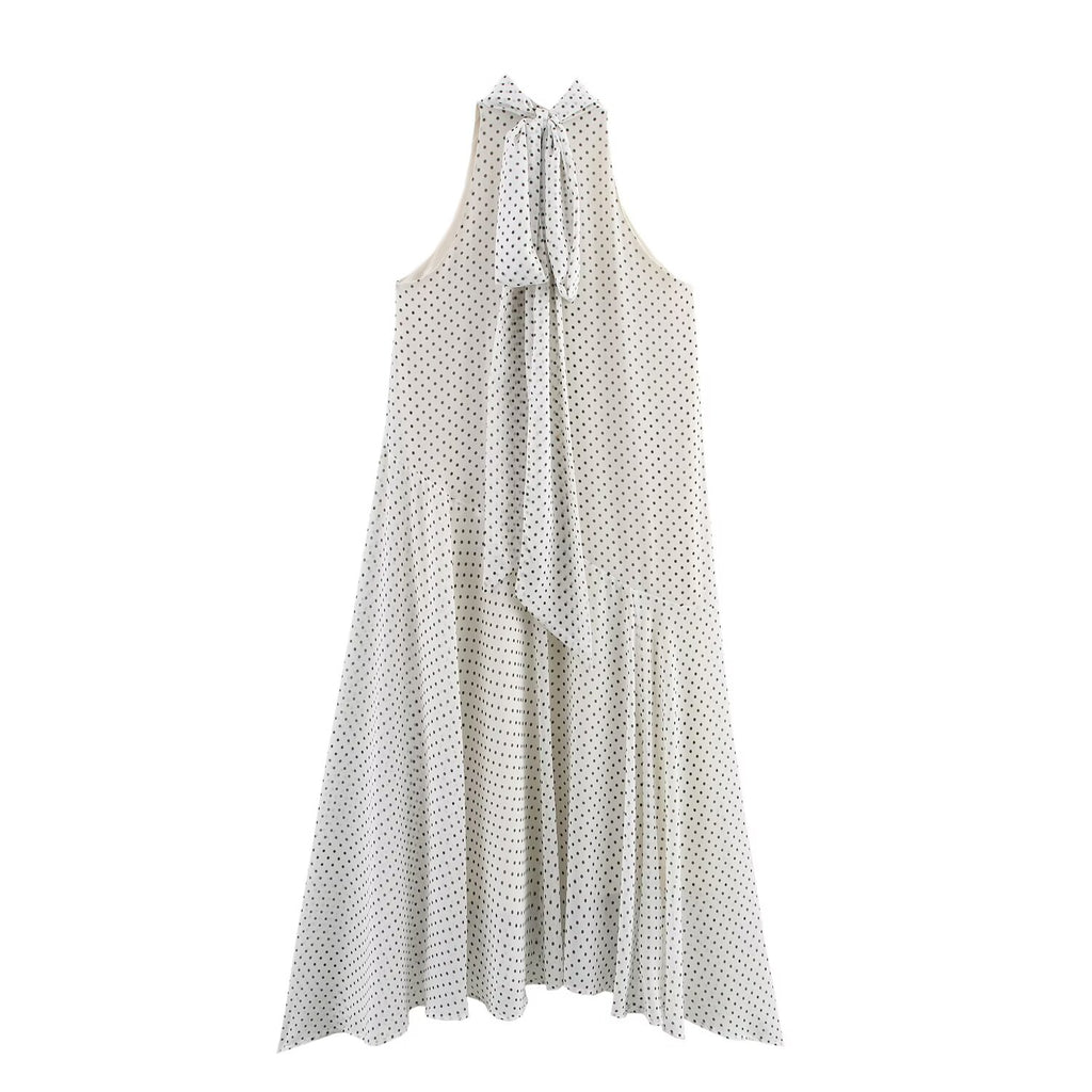 Polka Dot Halter-Neck Dress