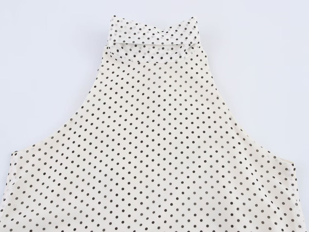Polka Dot Halter-Neck Dress