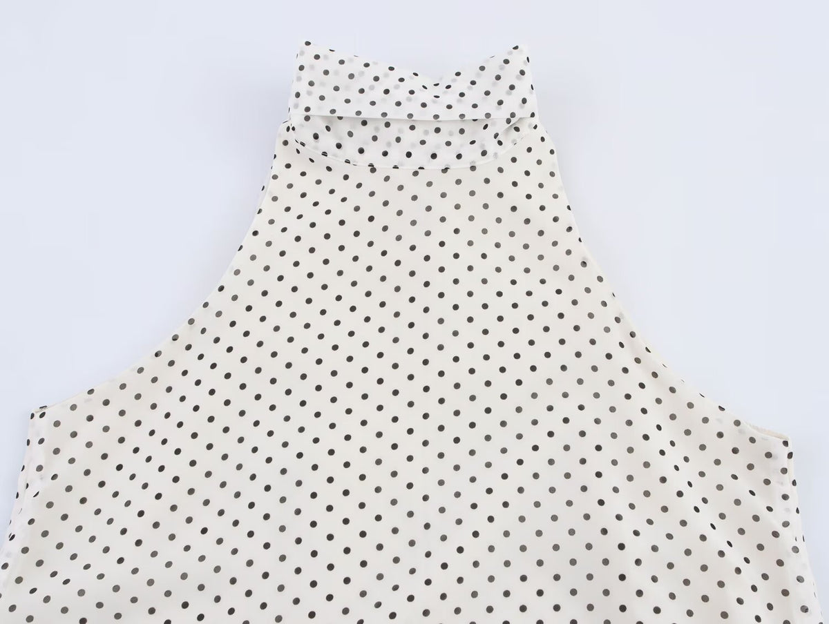 Polka Dot Halter-Neck Dress