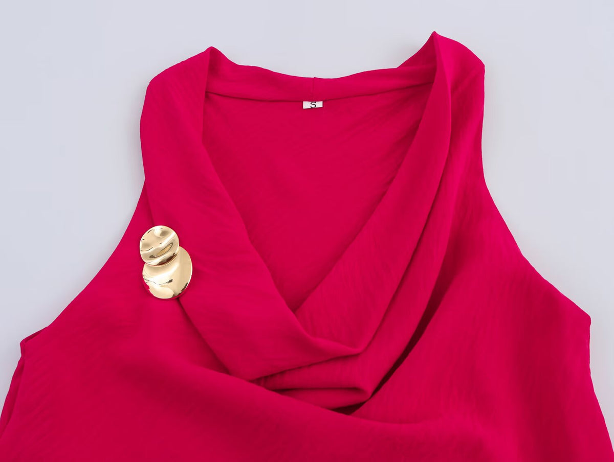 Women's French Gold Inlaid Sleeveless Top