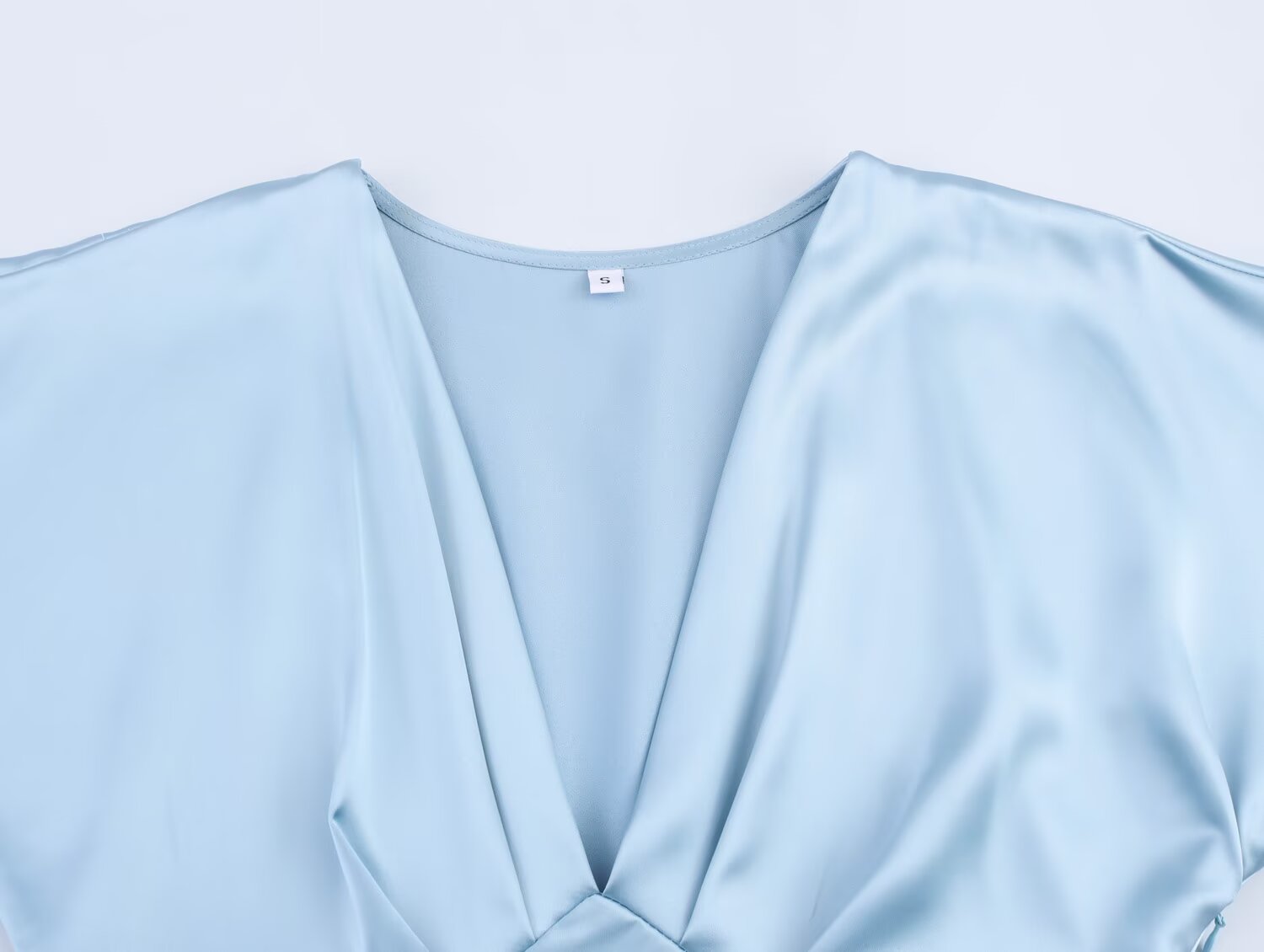 Satin V-Neck Flutter-Sleeve A-Line Maxi Dress