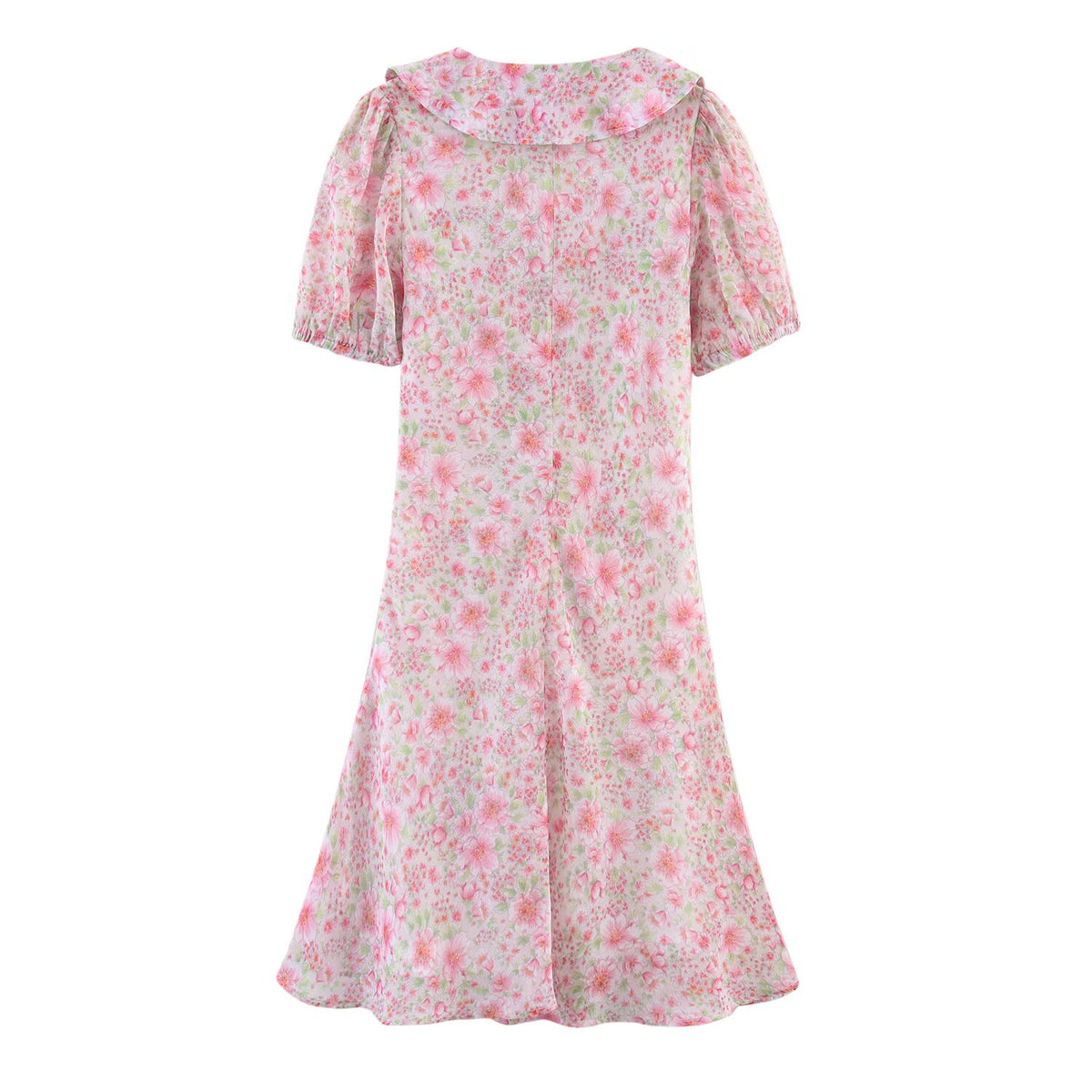 Summer Small Round Collared Printing Short Dress