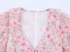 Summer Small Round Collared Printing Short Dress