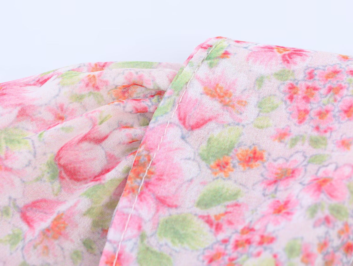 Summer Small Round Collared Printing Short Dress