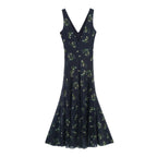 Floral Mesh-Detail Dress