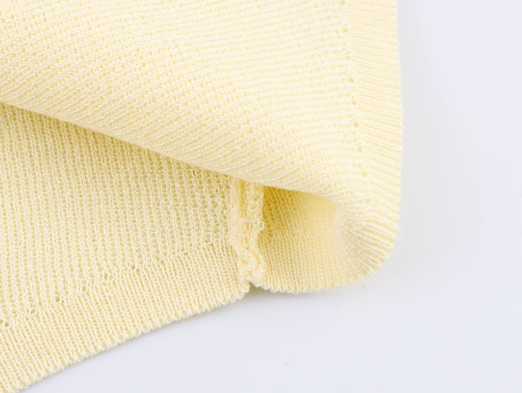 Women's Women Pleated Decorative French Knitted Top Vest