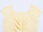 Women's Women Pleated Decorative French Knitted Top Vest