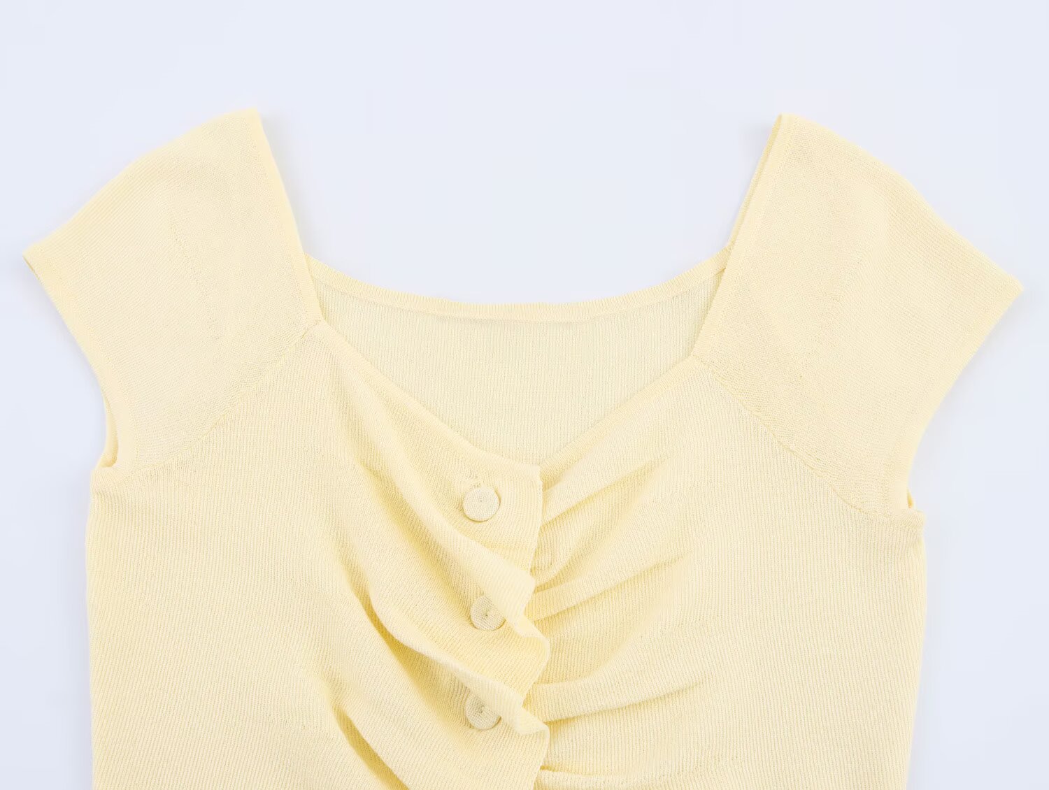 Women's Women Pleated Decorative French Knitted Top Vest