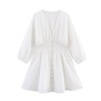 Women's Embroidered V-Neck Mini Dress