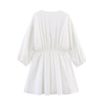 Women's Embroidered V-Neck Mini Dress