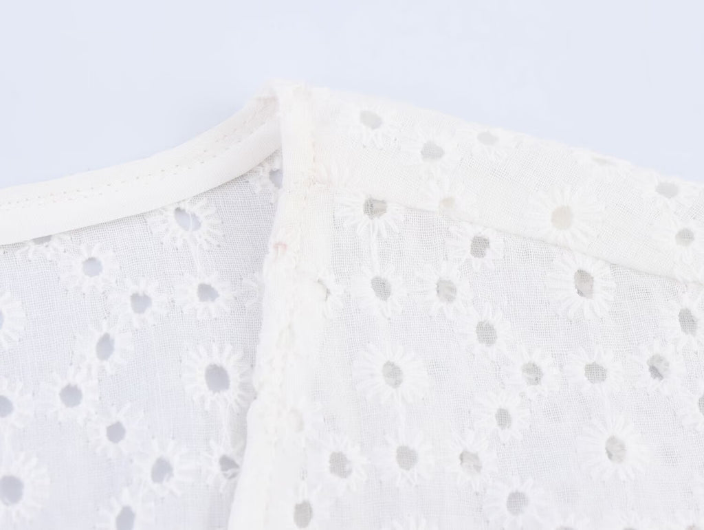 Women's Embroidered V-Neck Mini Dress