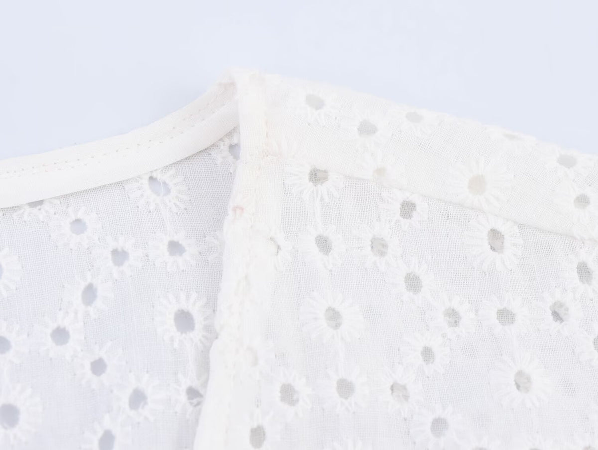 Women's Embroidered V-Neck Mini Dress