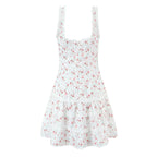 Women's Red Ruffled Sleeveless Mini Dress