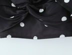 Women's Spring Retro Black White Polka Dot Ruffled Spaghetti Straps Tube Top