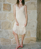 Polka Dot Dress Summer Midi V-Neck Sleeveless Design Elegant Slim Fit