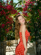 Holiday Chest Drawstring Strap Floral Red Background Sling Dress
