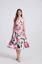 Women's 's Printed Halter Top & Skirt Set